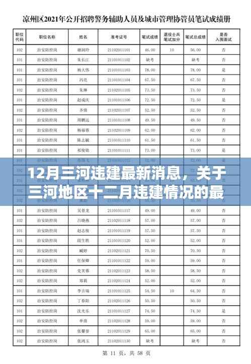 关于三河地区十二月违建情况的最新报道,最新消息揭示三河违建情况更新