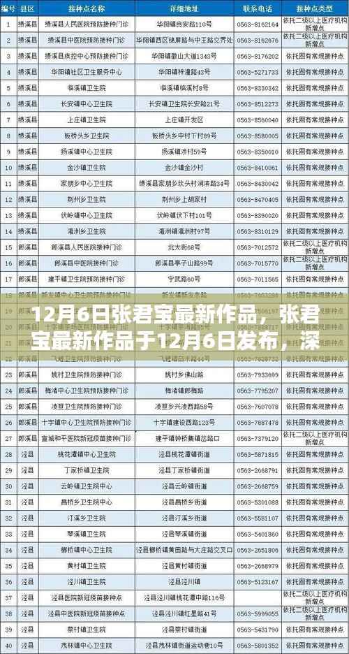 张君宝最新作品深度测评与介绍,12月6日发布的新作揭秘