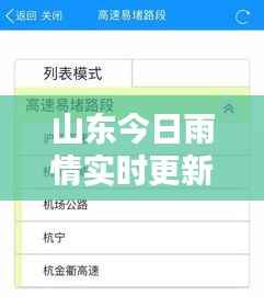 山东今日雨情实时更新,最新雨势分布与动态监测