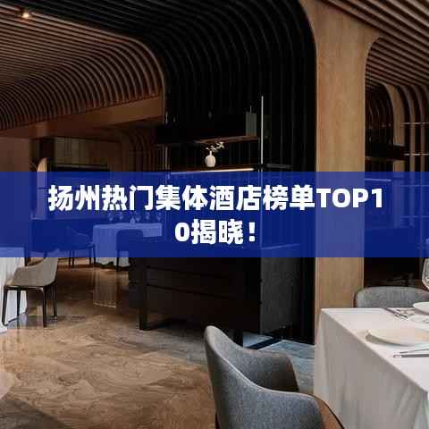 扬州热门集体酒店榜单TOP10揭晓!